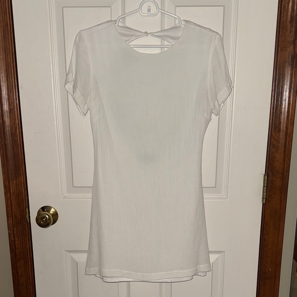 Lulu's White Open Back Dress